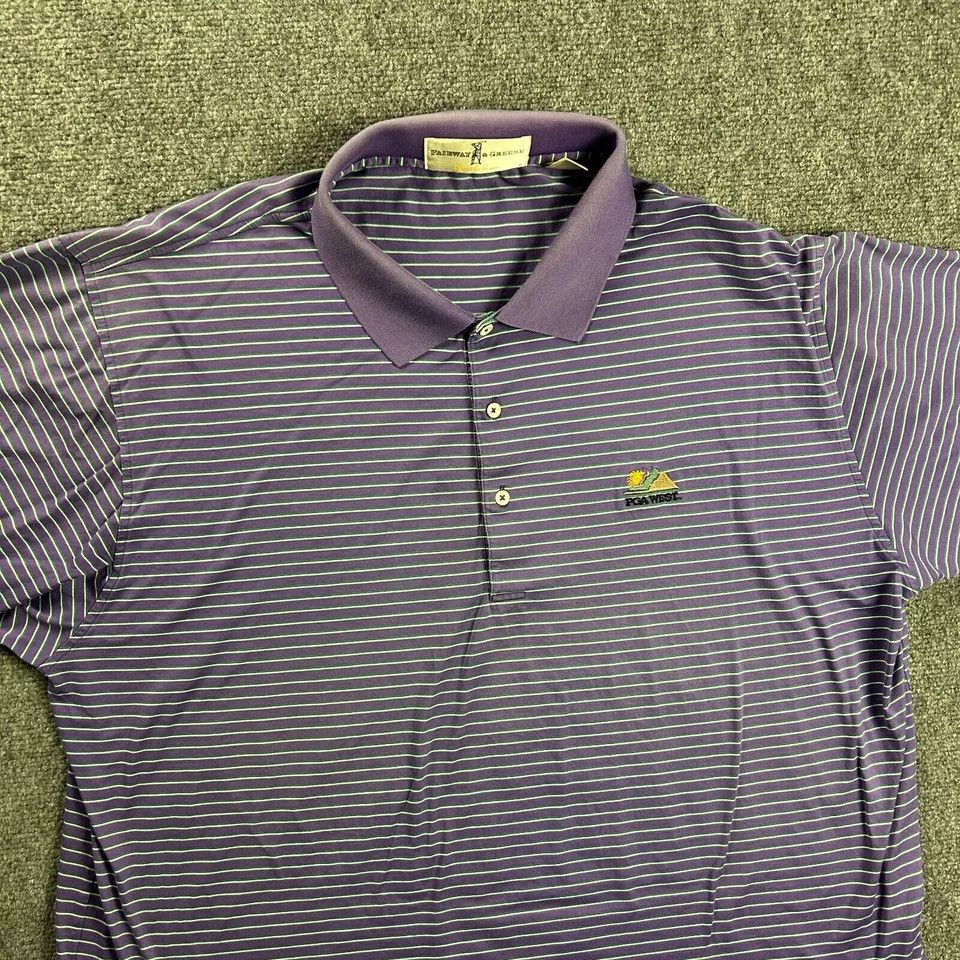 Other PGA West Golf Polo Shirt Adults XXL Striped Fairway & Greene Size US XXL / EU 58 / 5 - 2 Thumbnail
