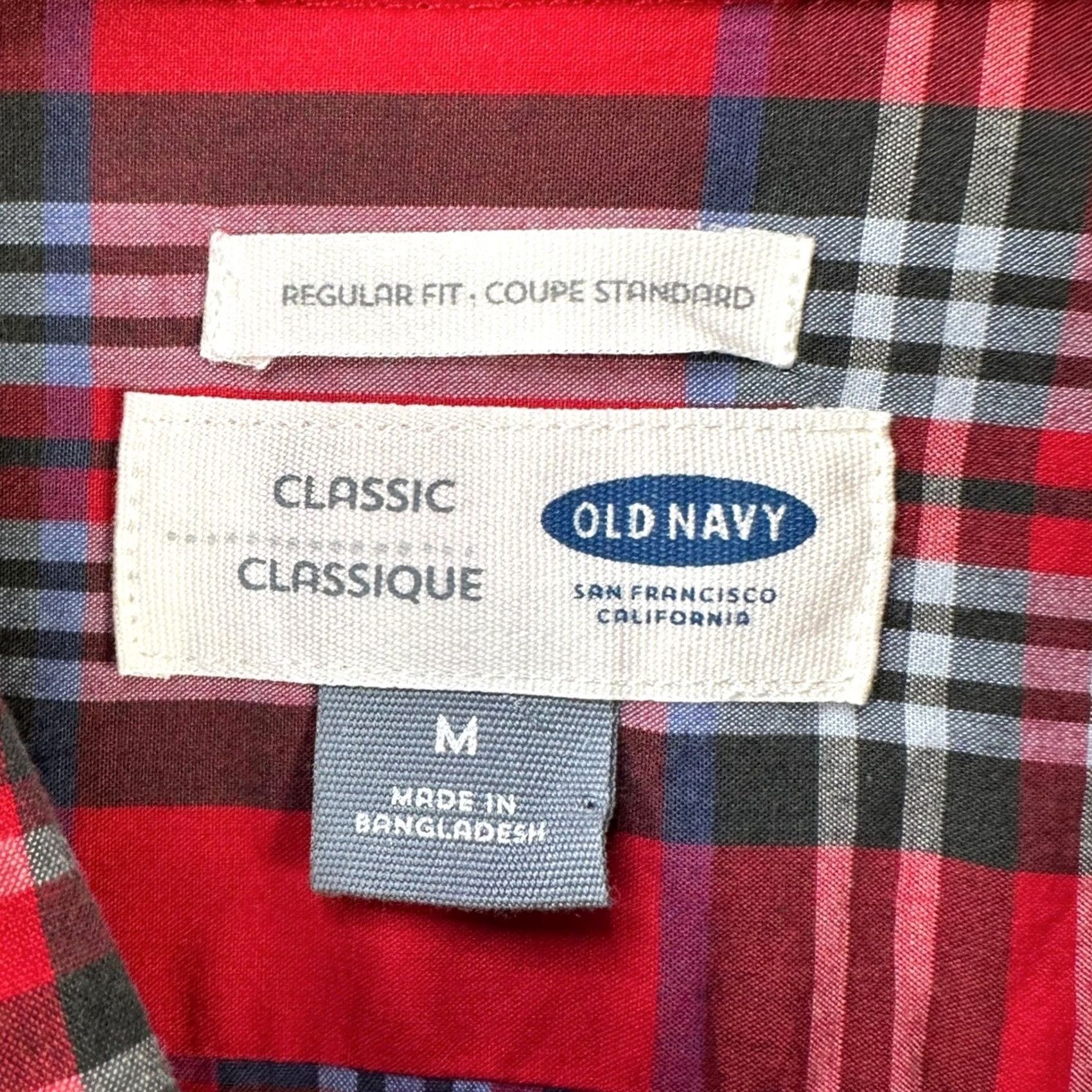 Old Navy Old Navy Shirt Button Down Mens Medium Red Plaid Classic Fit Cotton NEW Size US M / EU 48-50 / 2 - 5 Thumbnail