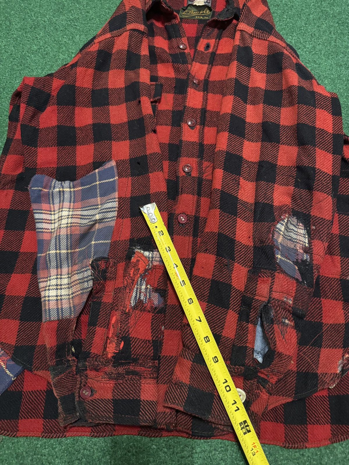 Woolrich Woolen Mills Vintage 40s Woolrich Cat Eye XL Patchwork Distressed Flannel Size US XL / EU 56 / 4 - 8 Thumbnail