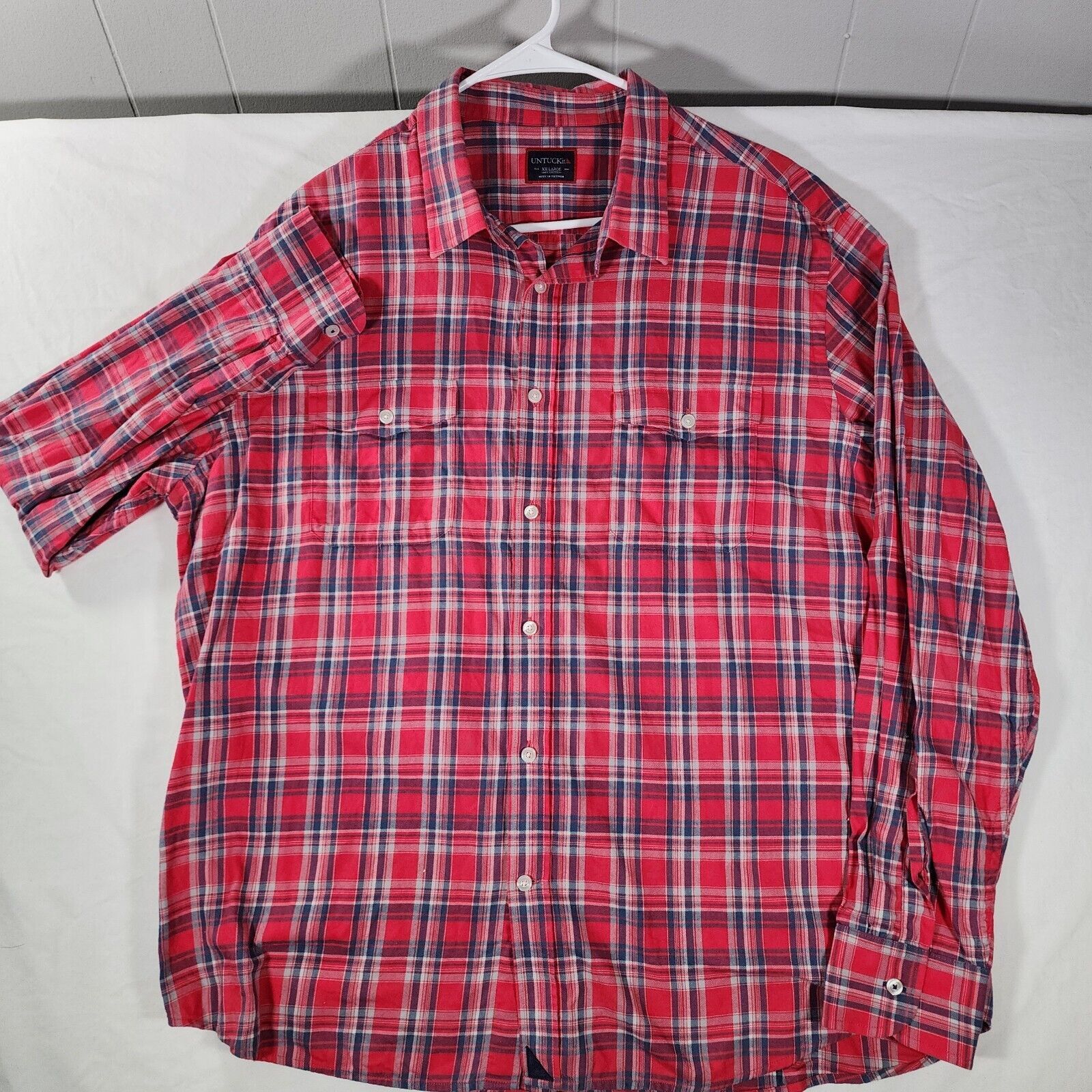 UNTUCKit UNTUCKit Shirt Blue/Red Plaid Mens 2XL XXL 100% Cotton EUC Size US XXL / EU 58 / 5 - 1 Thumbnail