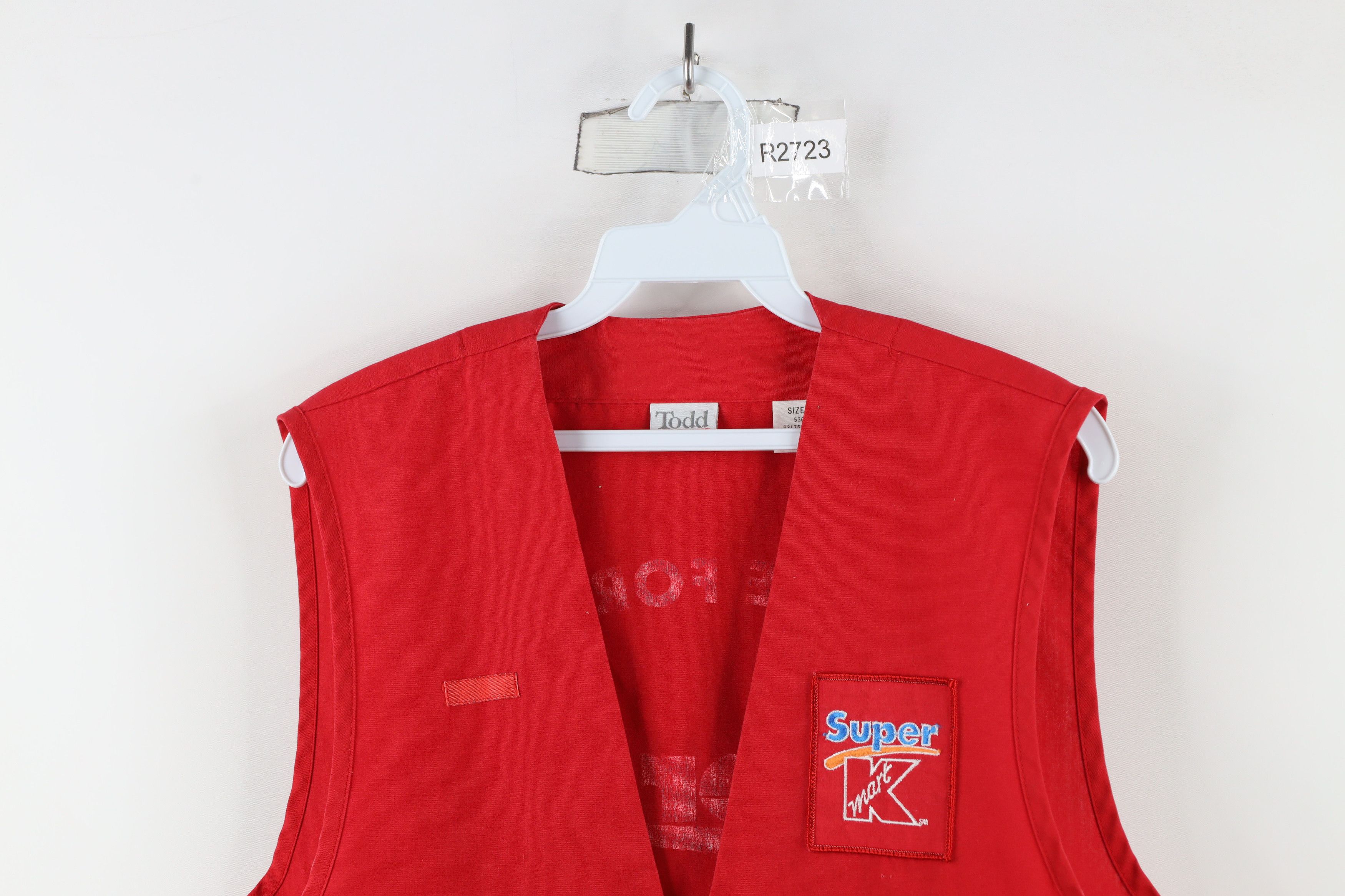 Vintage Vintage 90s Streetwear Super K Mart Center Greeter Vest Red Size US L / EU 52-54 / 3 - 2 Thumbnail