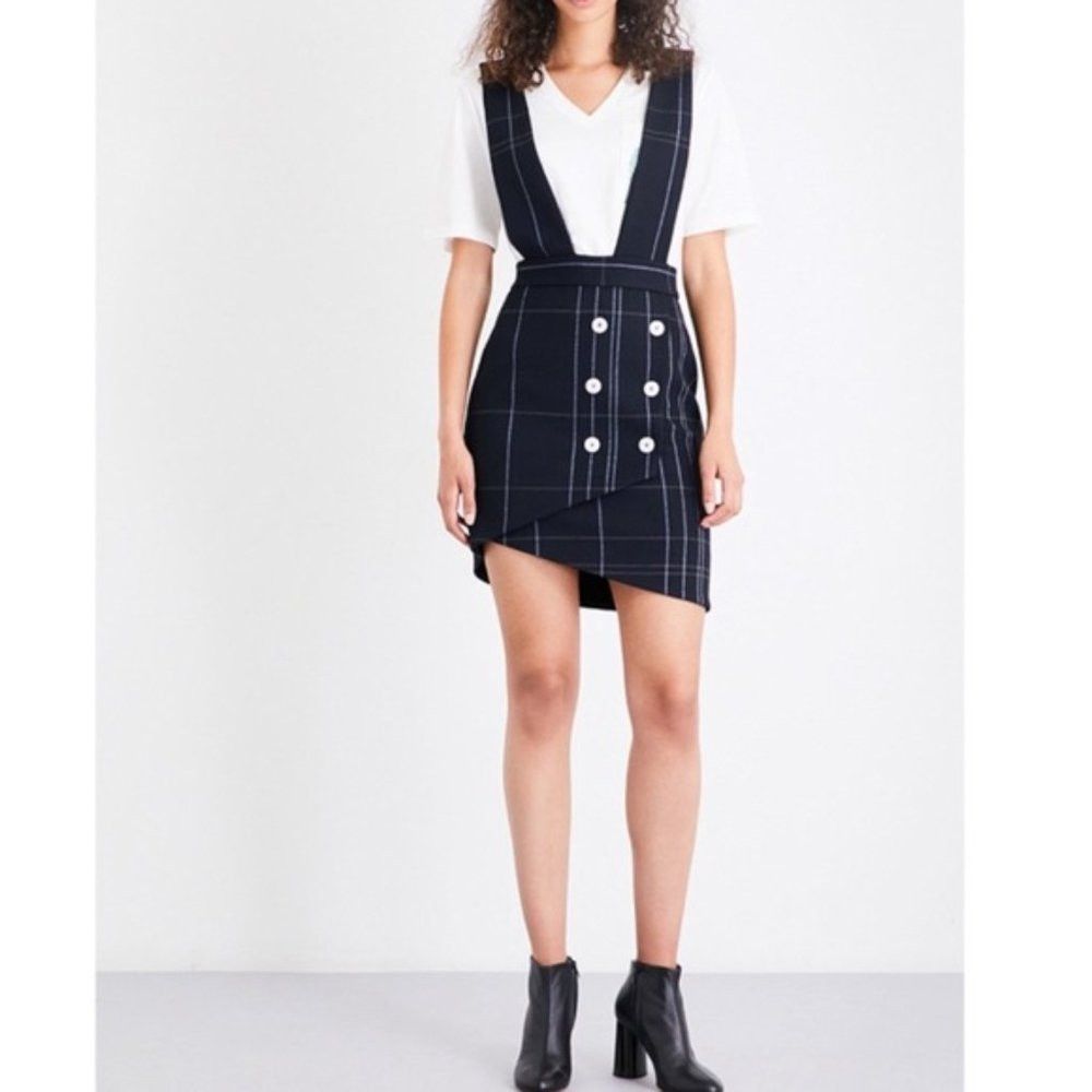 Maje NWT New $325 Maje Jola Checked Woven Pinafore Skirt Dress S Size XS / US 0-2 / IT 36-38 - 2 Thumbnail