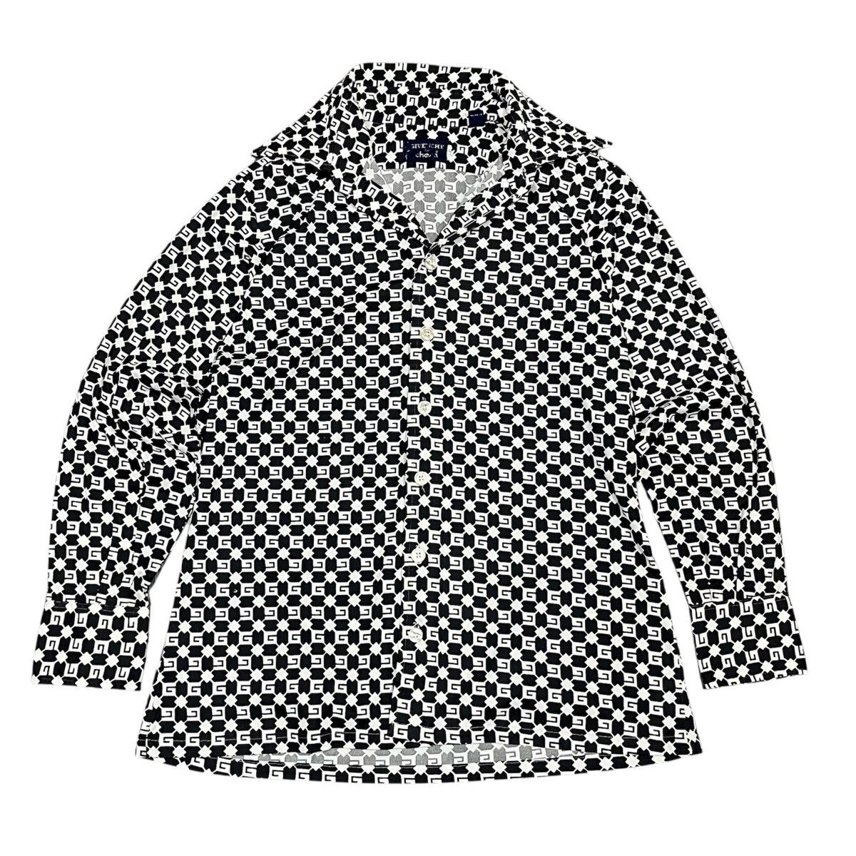 Givenchy 90s Givenchy For Chesa Shirt Monochrome Geometric Logo Size US L / EU 52-54 / 3 - 1 Thumbnail