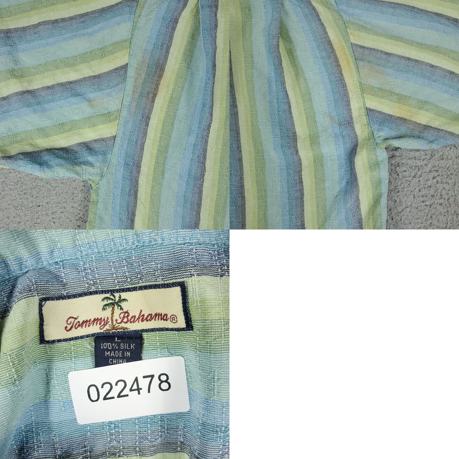 Tommy Bahama Tommy Bahama Blue Striped Silk Hawaiian Camp Button-Up Shirt Mens Large Size US L / EU 52-54 / 3 - 8 Thumbnail