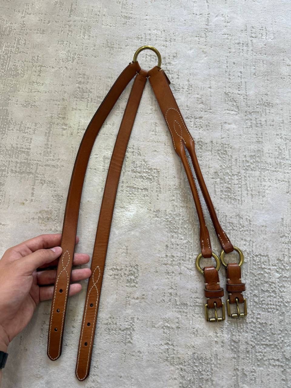 Lauren Ralph Lauren Ralph Lauren Genuine Leather Brown Double buckle rodeo Belt Size ONE SIZE - 1 Thumbnail