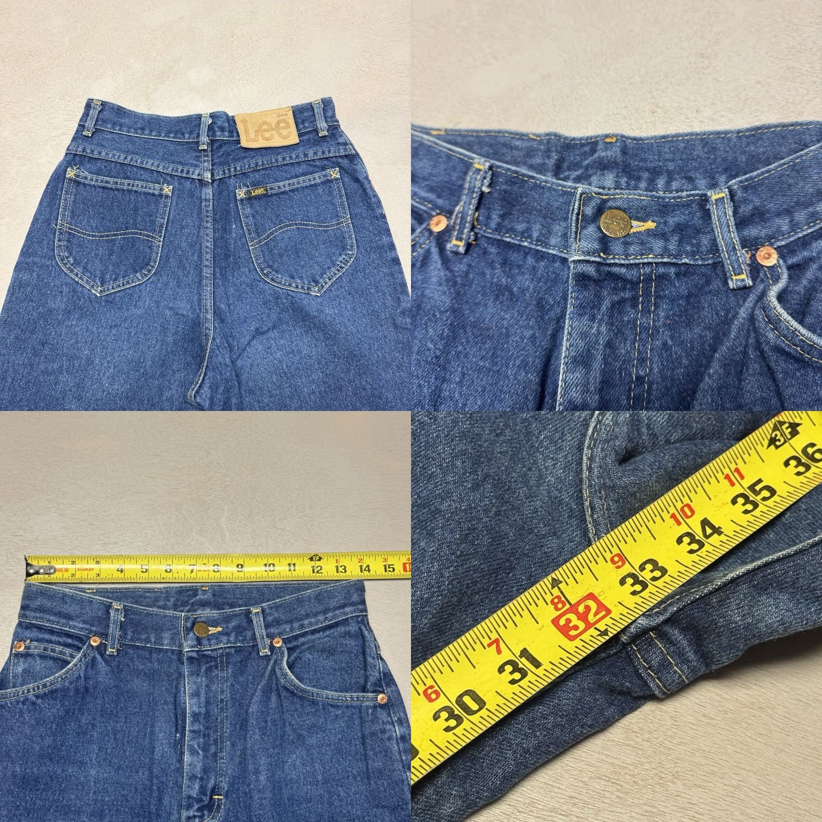 Lee VINTAGE Lee Riders Jeans Women’s 28x32 Straight High Rise Blue Denim 5-Pocket USA 1960s 80s Mens Womens Boys Girls Size 34" / US 12 / IT 48 - 8 Thumbnail