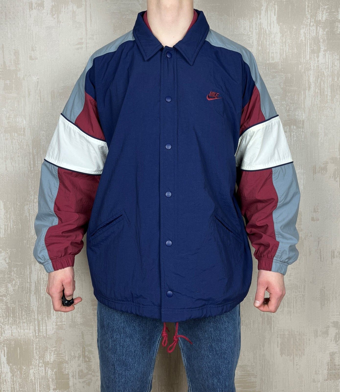 Nike 90's Nike Force Basketball Vintage Jacket Oversized Snap Size US XL / EU 56 / 4 - 4 Thumbnail