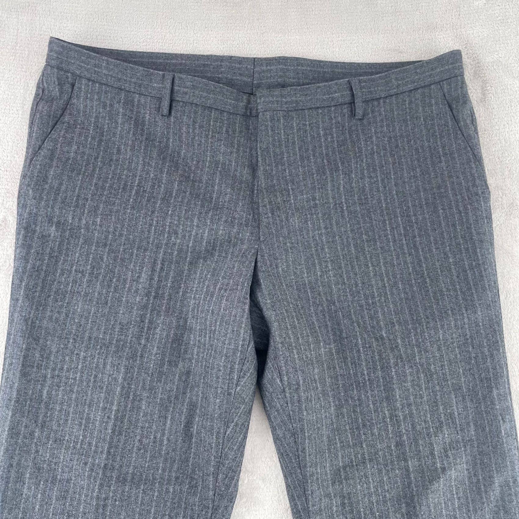 Etro ETRO Dress Pants Men 38x29 Grey Wool Pinstripe Straight Fit Made in Italy Size US 38 / EU 54 - 4 Thumbnail