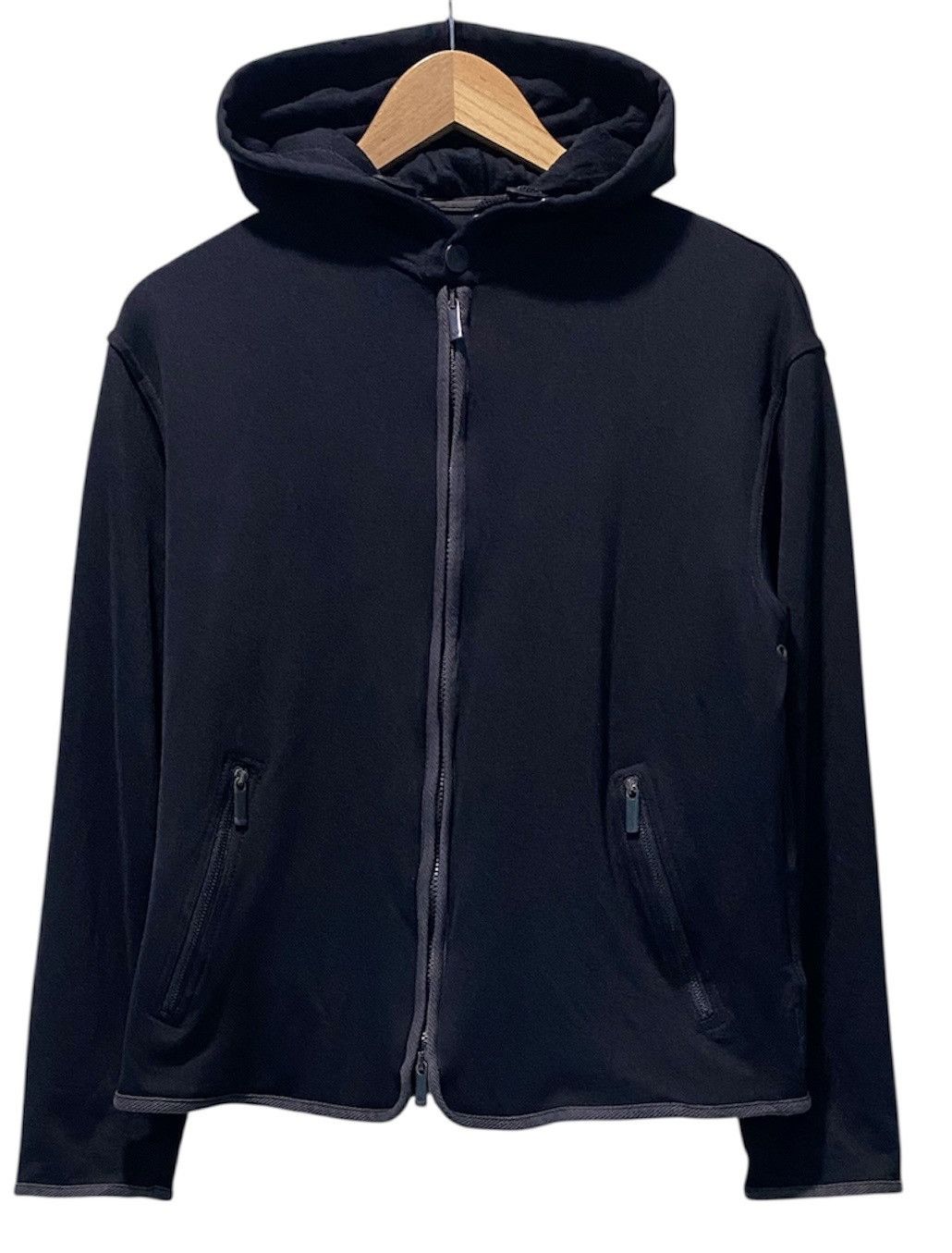 Emporio Armani Emporio Armani Hooded Zip Jacket Wool Knit Minimalist Style Size US S / EU 44-46 / 1 - 1 Thumbnail