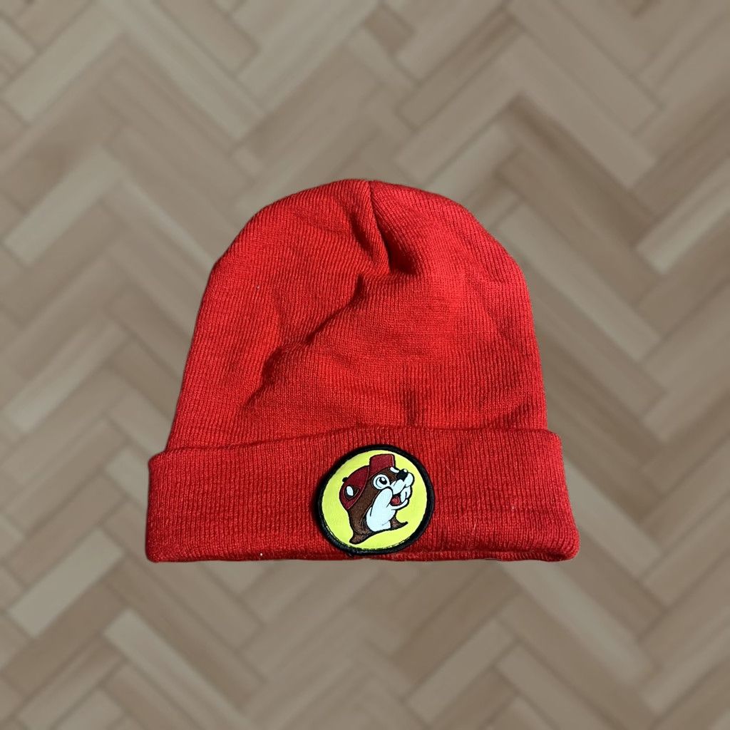 Vintage Bucees Red Knit Outdoor Winter Beanie OSFM Women Adjustable Red Winter Beanie Size ONE SIZE - 1 Thumbnail