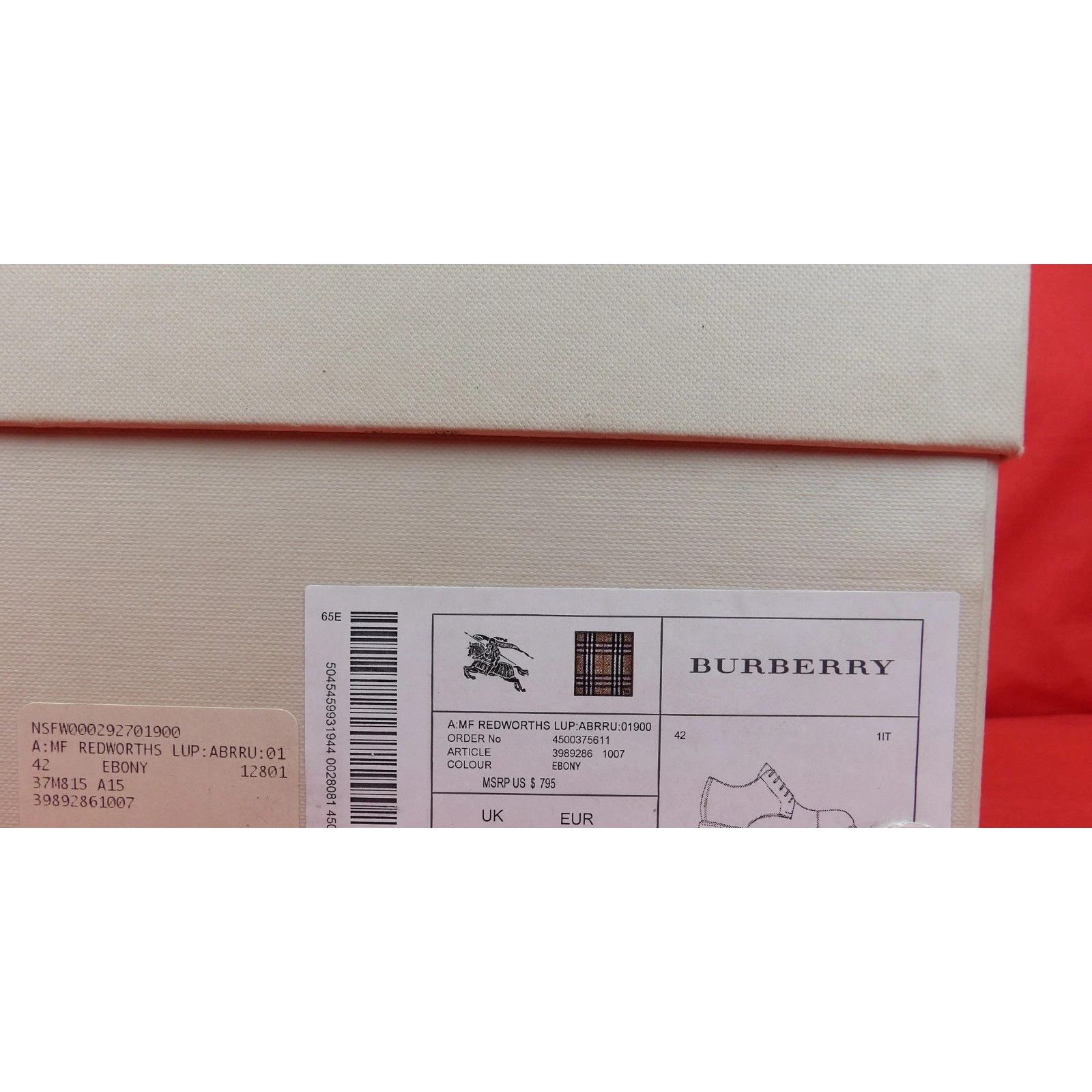 Burberry BURBERRY REDWORTHS BROWN LEATHER SHEARLING OXFORDS 44 ITALY Size US 11 / EU 44 - 12 Thumbnail