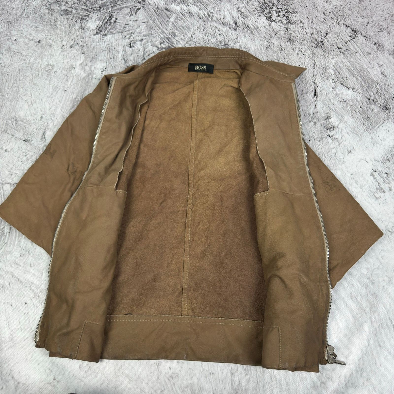 Hugo Boss Boss Hugo Boss Women's brown Leather Full Zip Jacket 8 Size S / US 4 / IT 40 - 13 Thumbnail
