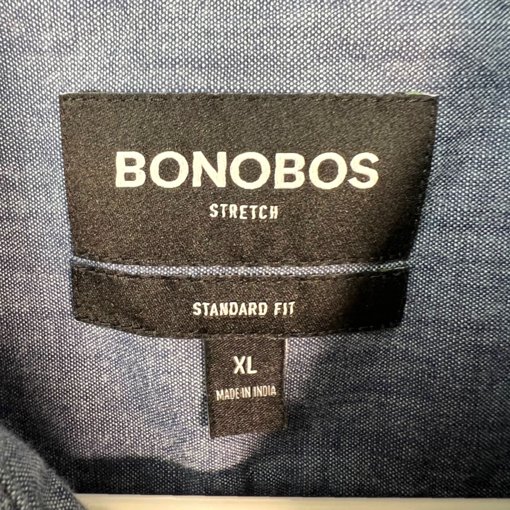 Bonobos Bonobos Shirt Mens XL Stretch Short Sleeve Chambray Button-Up Blue Size US XL / EU 56 / 4 - 3 Thumbnail