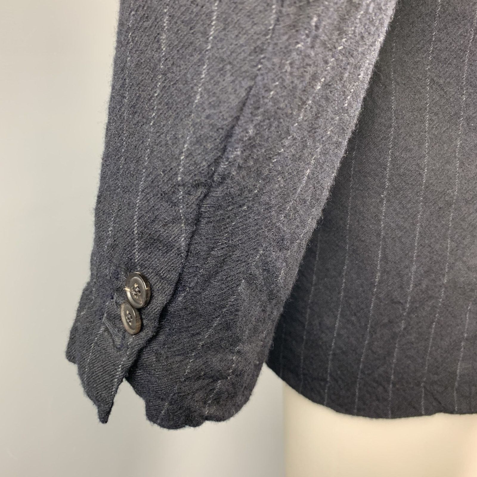 08sircus 08SIRCUS Size 38 Navy Chalkstripe Wool Notch Lapel Jacket Size US S / EU 44-46 / 1 - 5 Thumbnail