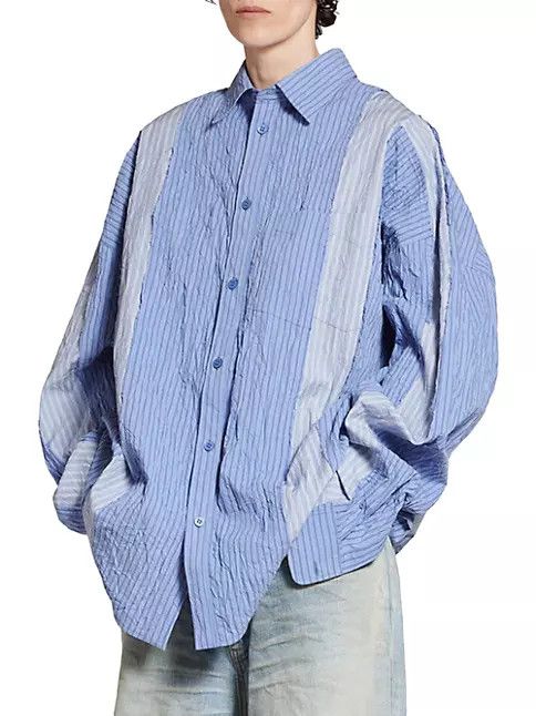 Balenciaga o1mt1gz0924 DIY Shirt Oversized in Light Blue Size US XL / EU 56 / 4 - 5 Thumbnail