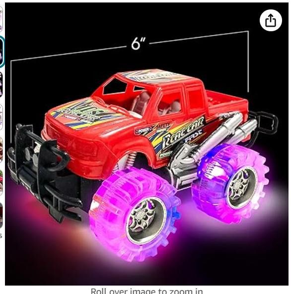 NBDN Nobrandedon 4 PACK Light Up Monster Trucks Set, Lights up! Size ONE SIZE - 3 Thumbnail