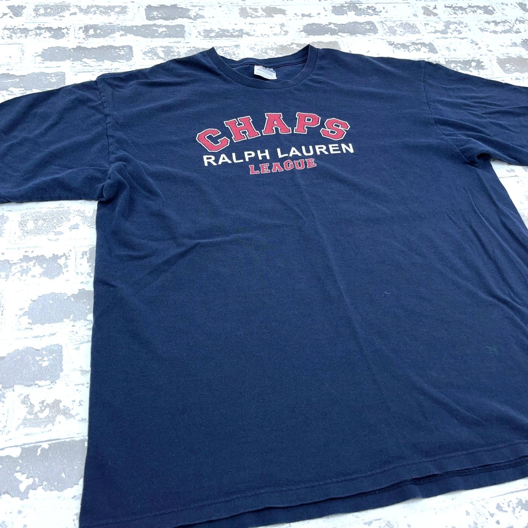 Chaps VINTAGE Chaps Shirt Men L Blue Tee Spell Out Sports Navy Y2K 90s Retro Hipster Logo Short Sleeve Cotton Knit Machine Washable Regular Size US L / EU 52-54 / 3 - 5 Thumbnail