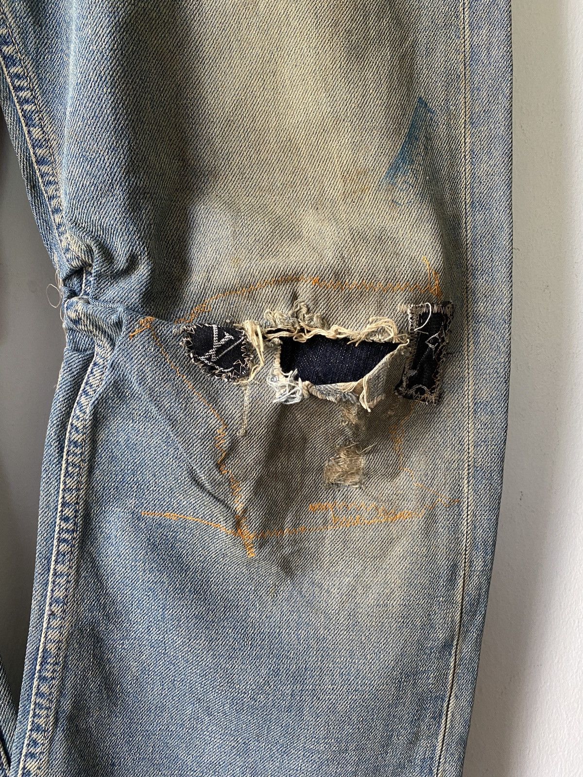 Hollister × Japanese Brand Hollister Co X Louis Vuitton MLB Distressed Denim Size US 33 - 6 Thumbnail