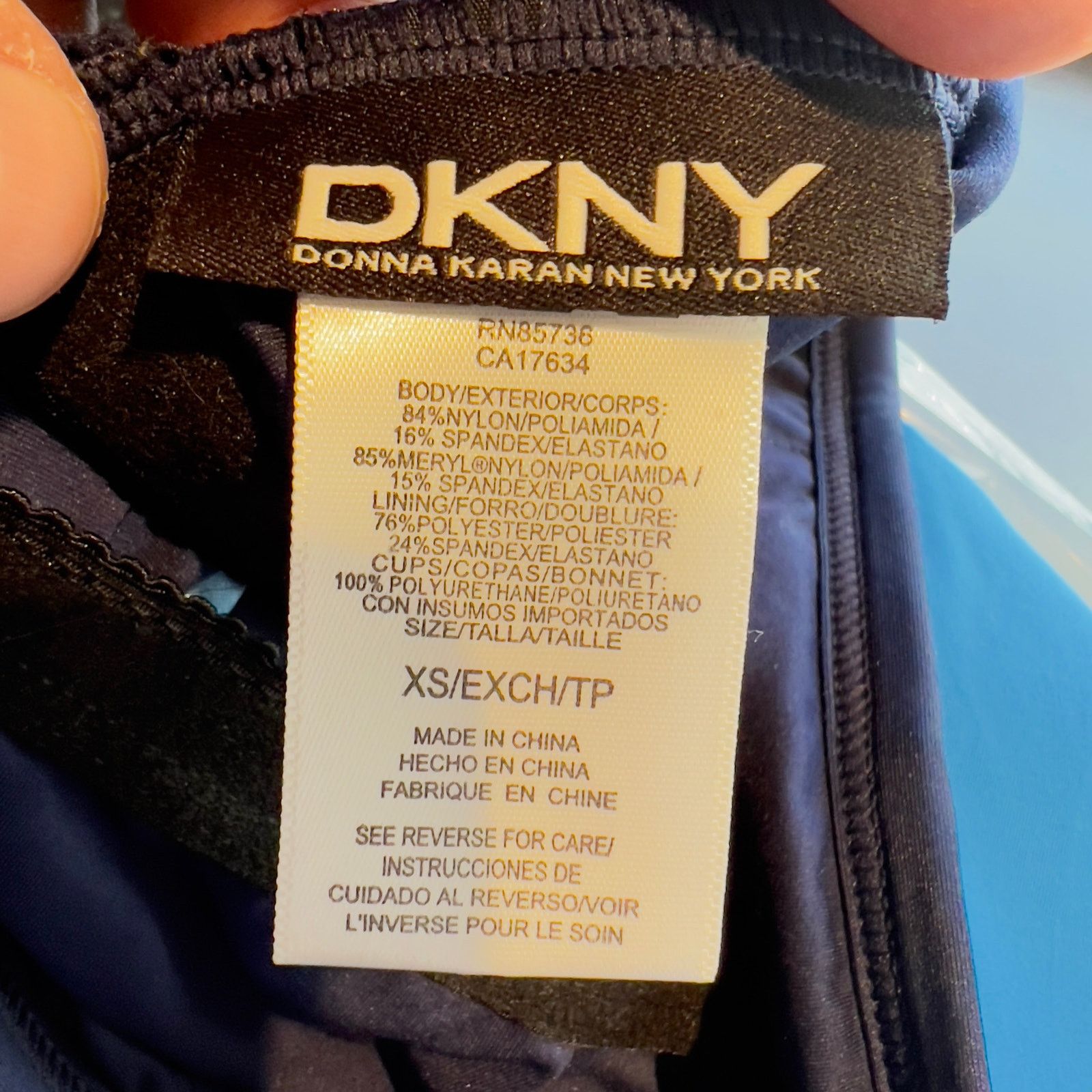 DKNY DKNY Donna Karan Swim Top Woman XS Spandex Geo Stripes Size ONE SIZE - 2 Thumbnail