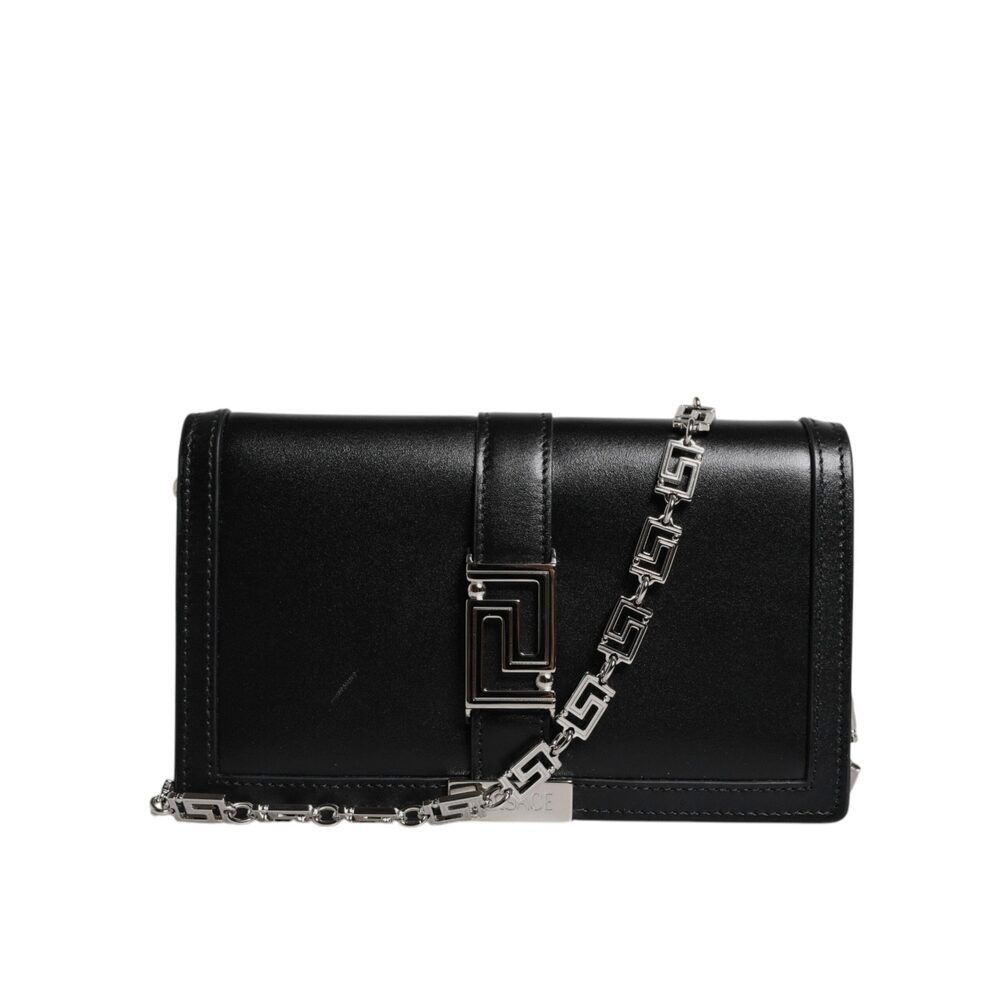 Versace Versace Black Calfskin Leather Chain Strap Shoulder Crossbod Size ONE SIZE - 3 Thumbnail
