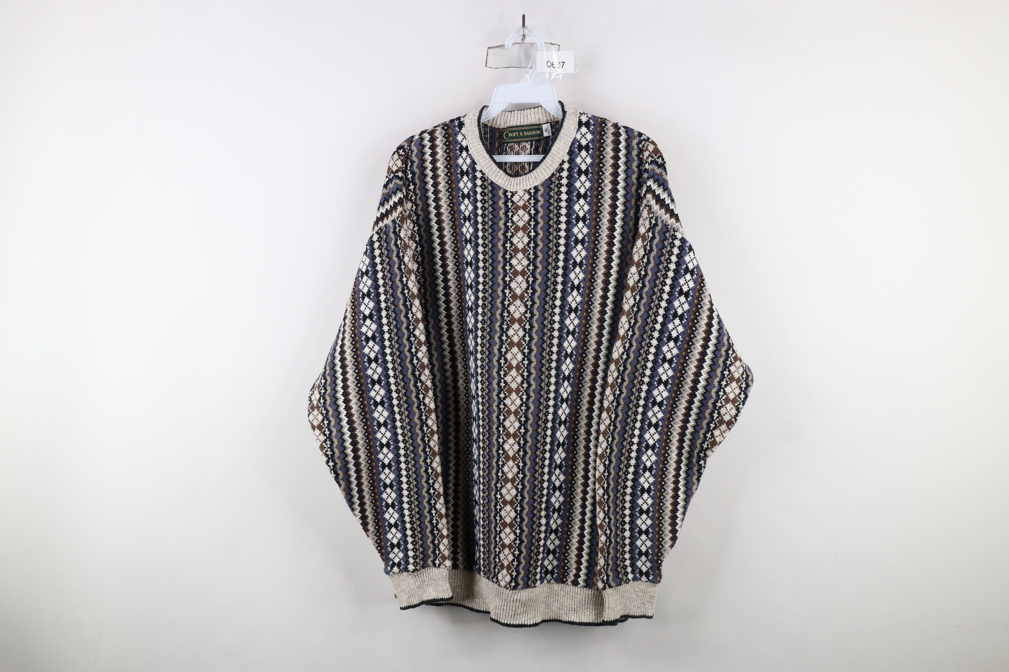 Vintage Vintage 90s Coogi Style Rainbow Fair Isle Knit Sweater USA Size US XL / EU 56 / 4 - 1 Thumbnail