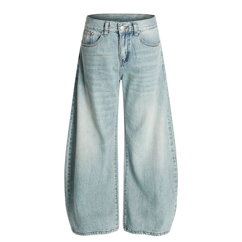 Jean American retro light blue men's loose cleanfit curved jeans Size US 32 / EU 48 - 1 Thumbnail
