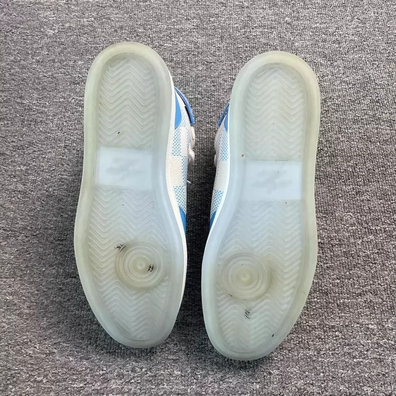 Louis Vuitton Louis Vuitton White and Blue New Checkerboard Shoes Size US 7.5 / EU 40-41 - 6 Thumbnail