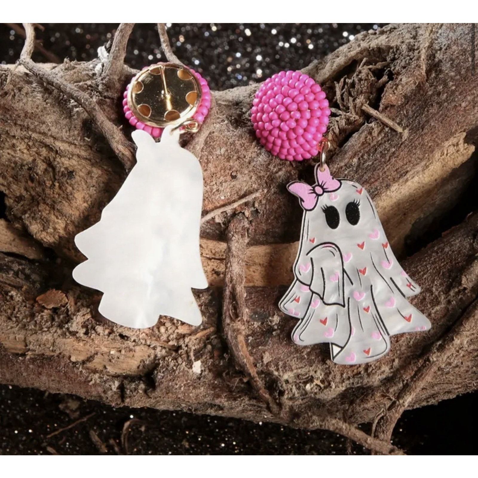 Other Ghost Earrings Halloween 2D Acrylic Dangle Stud Earrings,NEW Size ONE SIZE - 2 Thumbnail