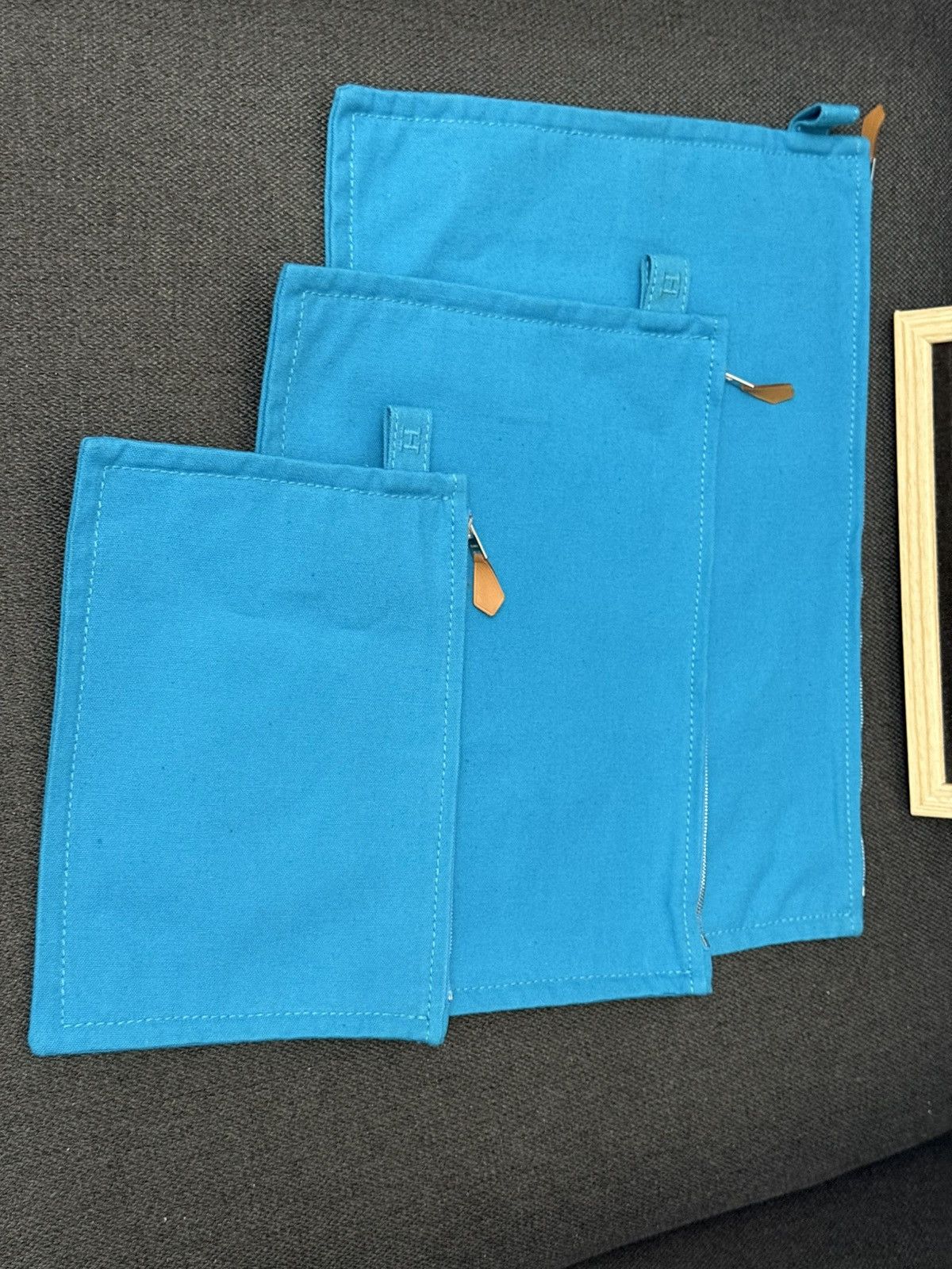Hermes HERMES Bora Bora 3 Piece Set Multi Pouch Cosmetic Pouch Size ONE SIZE - 1 Thumbnail