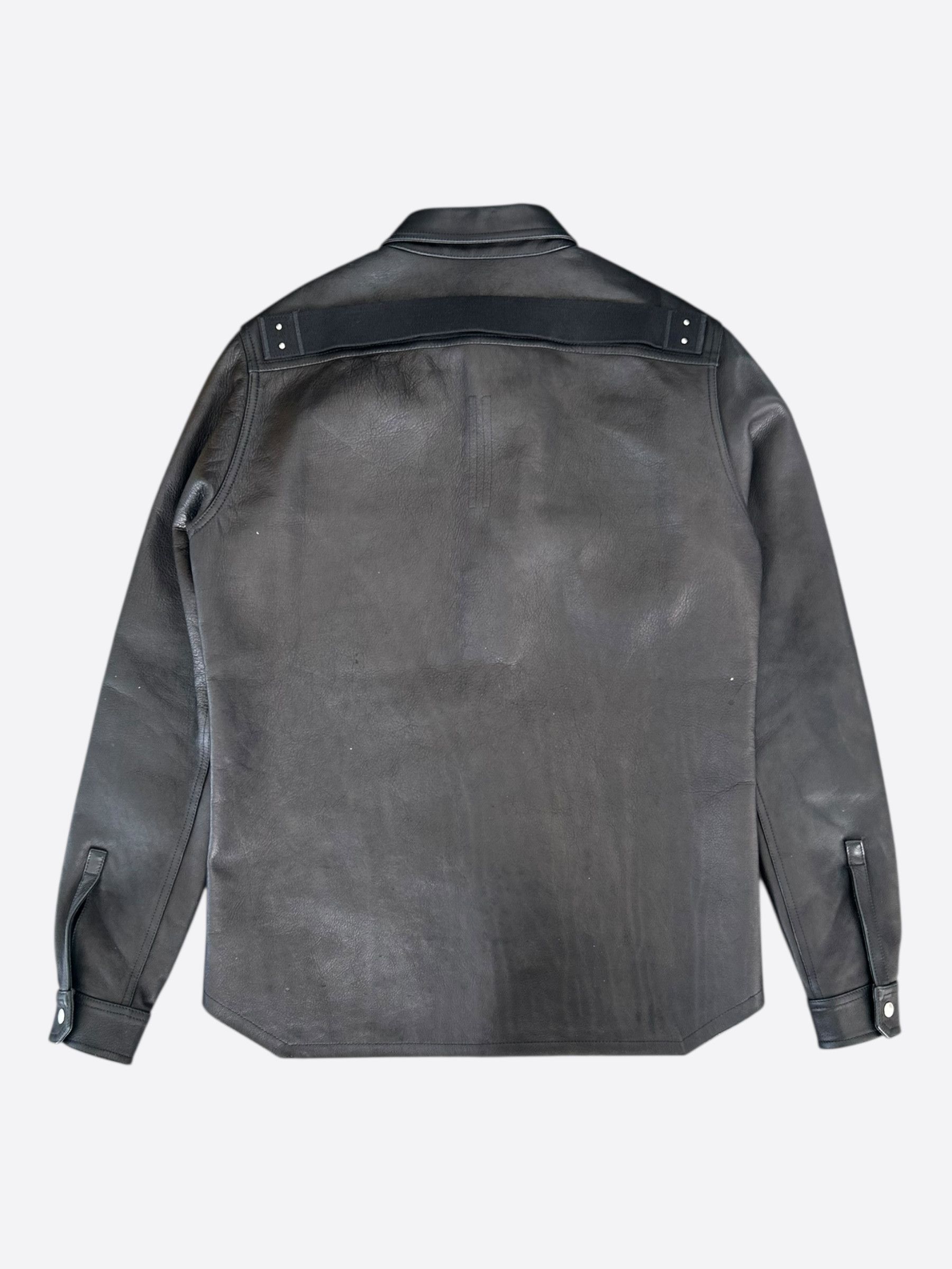 Rick Owens Rick Owens Black Leather Overshirt Size US M / EU 48-50 / 2 - 2 Thumbnail