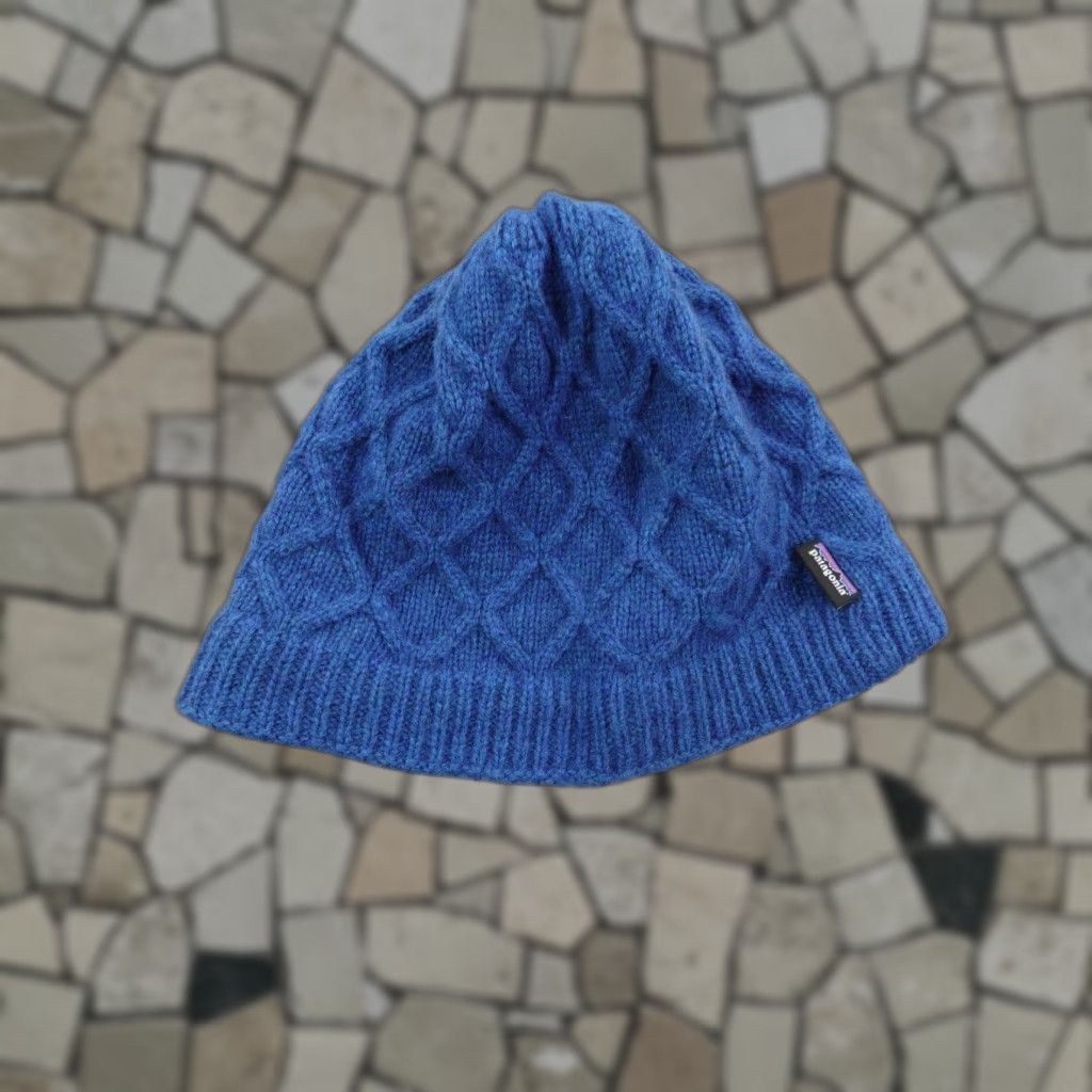 Patagonia Patagonia Beanie Womens OSFA Honeycomb Blue Wool Blend Cable Knit Snow Hat Cap Size ONE SIZE - 1 Thumbnail