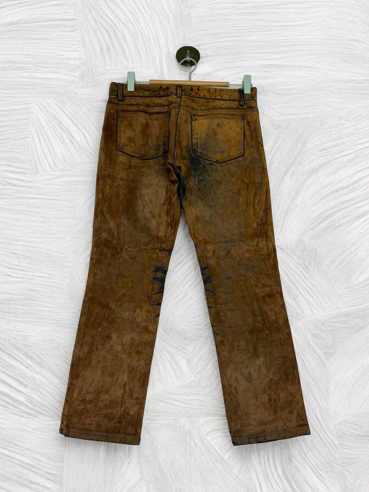 Tornado Mart VINTAGE E.BLUE RAINBOW CLAW MARKS BROWN DISTRESSED JEAN Size US 29 - 2 Thumbnail
