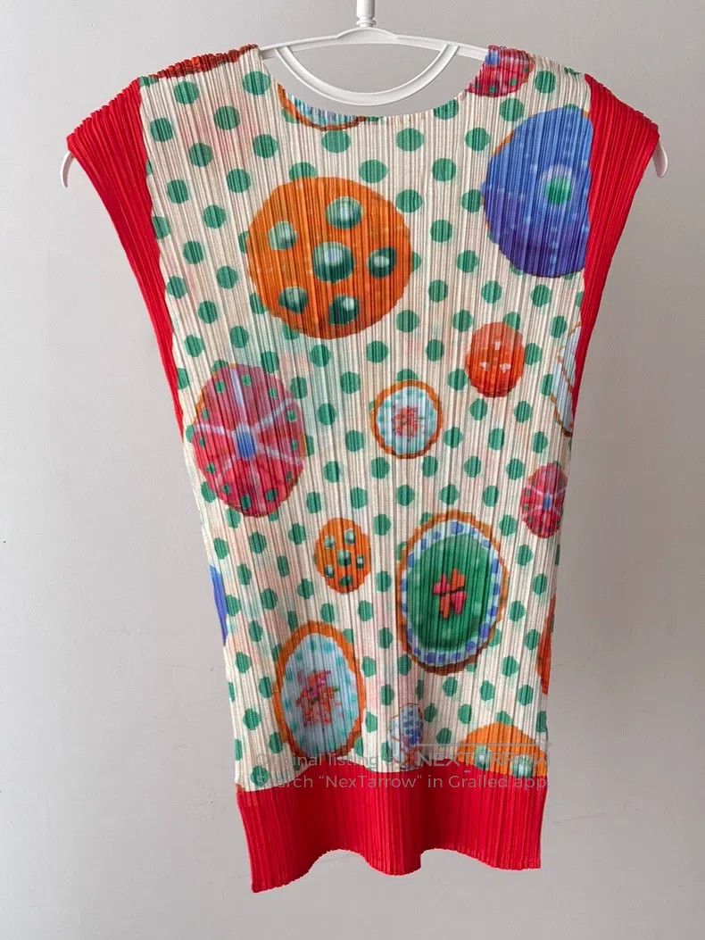 Issey Miyake Issey Miyake Color-block Polka Dot Cookie Donut Vest Top Size M / US 6-8 / IT 42-44 - 3 Thumbnail
