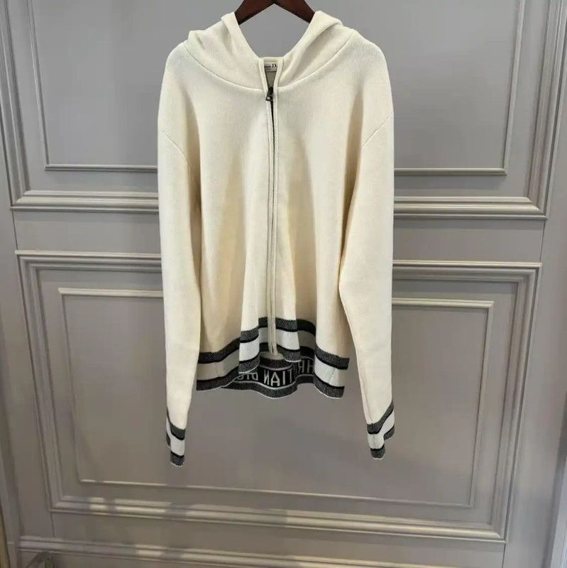 Dior Dior White Cashmere Long Sleeve Cardigan 0089 Size XL / US 12-14 / IT 48-50 - 1 Thumbnail