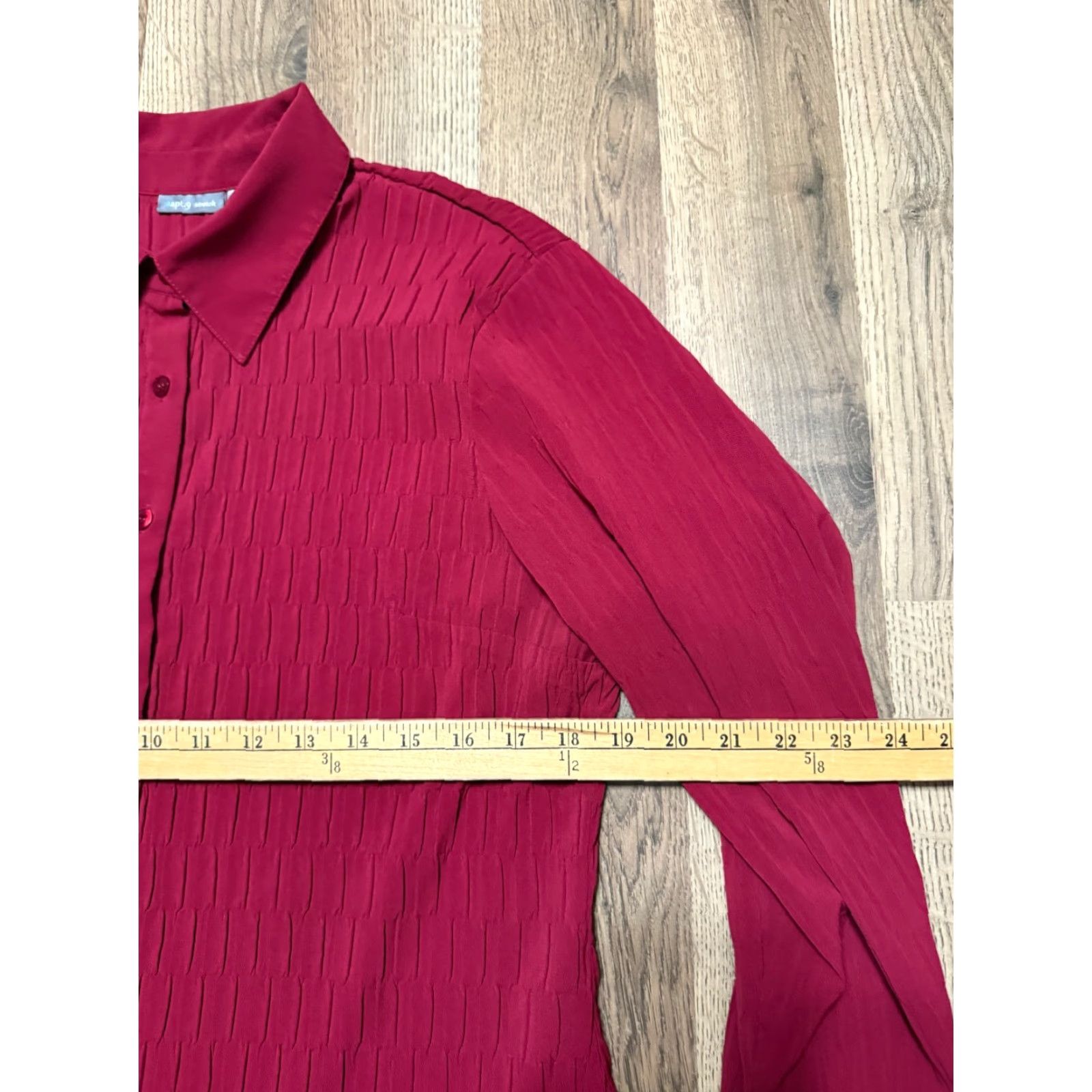 Apt. 9 APT. 9 Shirt Women's Large Red Long Sleeve Button-Up Shirt Size L / US 10 / IT 46 - 6 Thumbnail