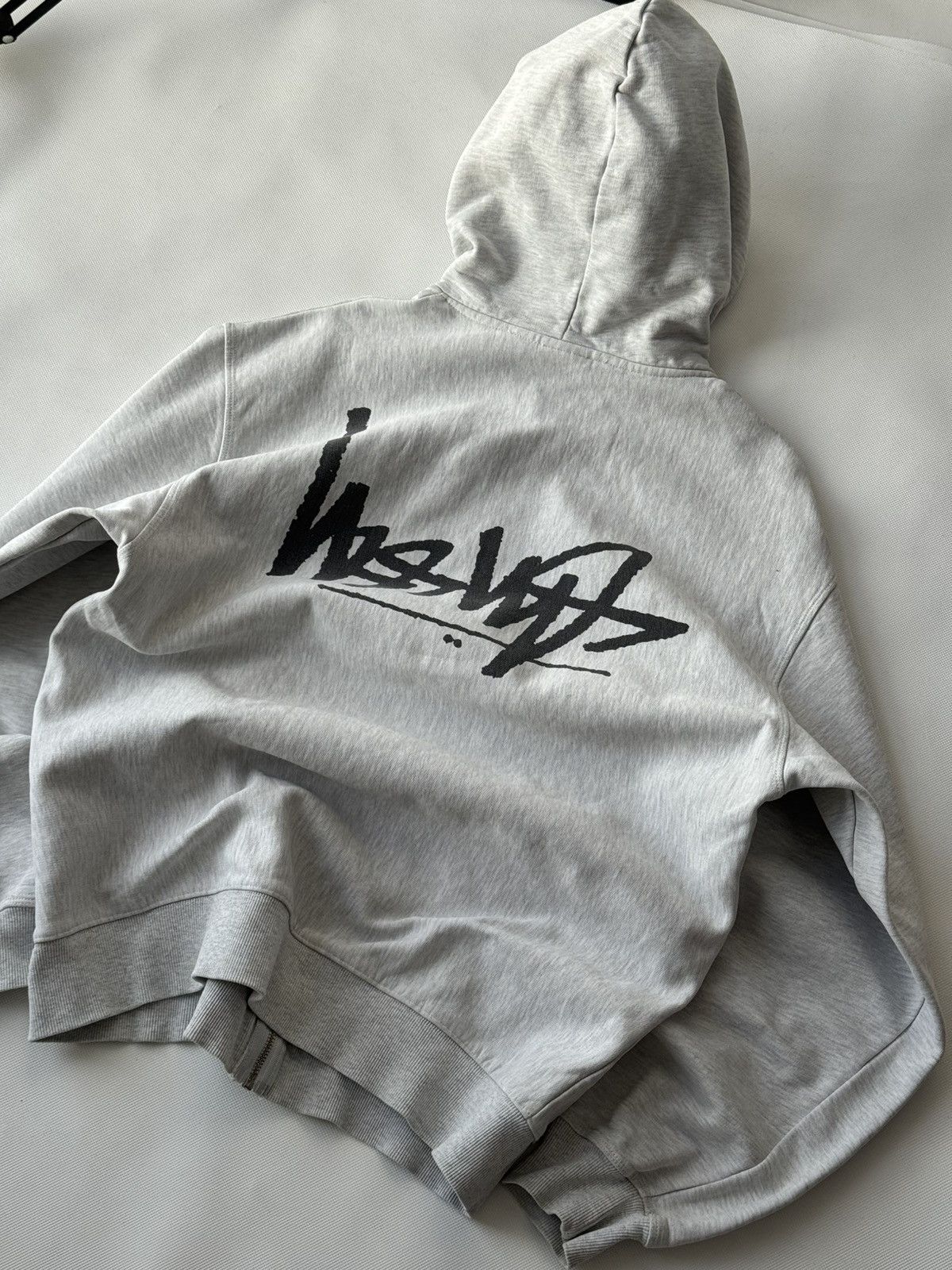 Stussy STUSSY Zip Up Reverse LOGO OVERSIZE Zip Up Gray HOODIE Size US XL / EU 56 / 4 - 12 Thumbnail
