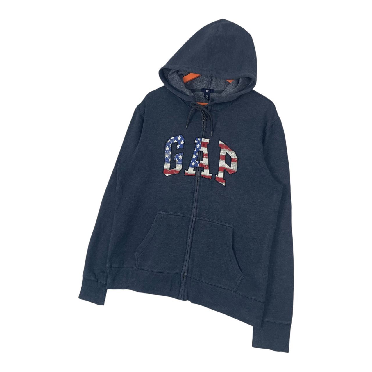 Gap Vintage Gap America Flag Embroided Logo Full Zip Hoodie Size US M / EU 48-50 / 2 - 2 Thumbnail