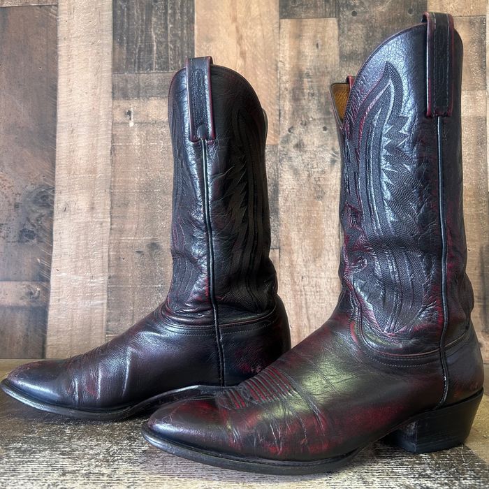 Lucchese Lucchese 2000 Black Cherry T3012R4 Cowboy Boots Mens 11 D ...