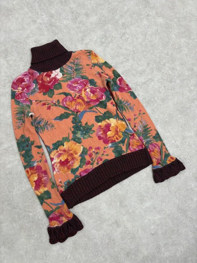 Dolce & Gabbana 1990s Dolce & Gabbana Floral Turtleneck Size S / US 4 / IT 40 - 4 Thumbnail