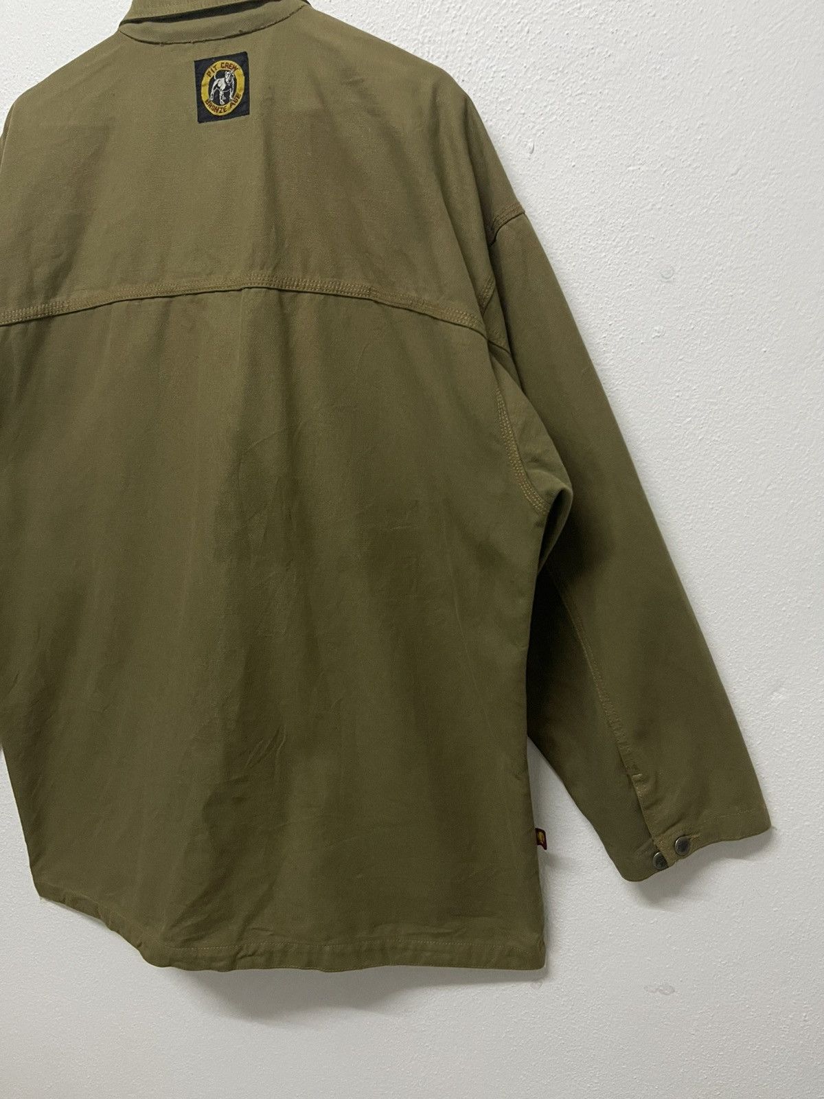 Vintage 1990s BRONZE AGE PIT CREW MOSS GREEN CANVAS CORE JACKET RARE Size US XXL / EU 58 / 5 - 15 Thumbnail