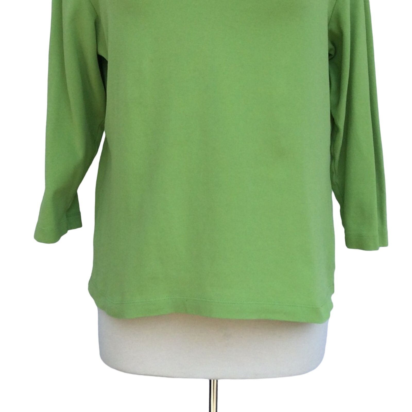Chicos Chico's Lime Green 3/4 Sleeve V-neck T-shirt Size 2/L/12 Size L / US 10 / IT 46 - 3 Thumbnail