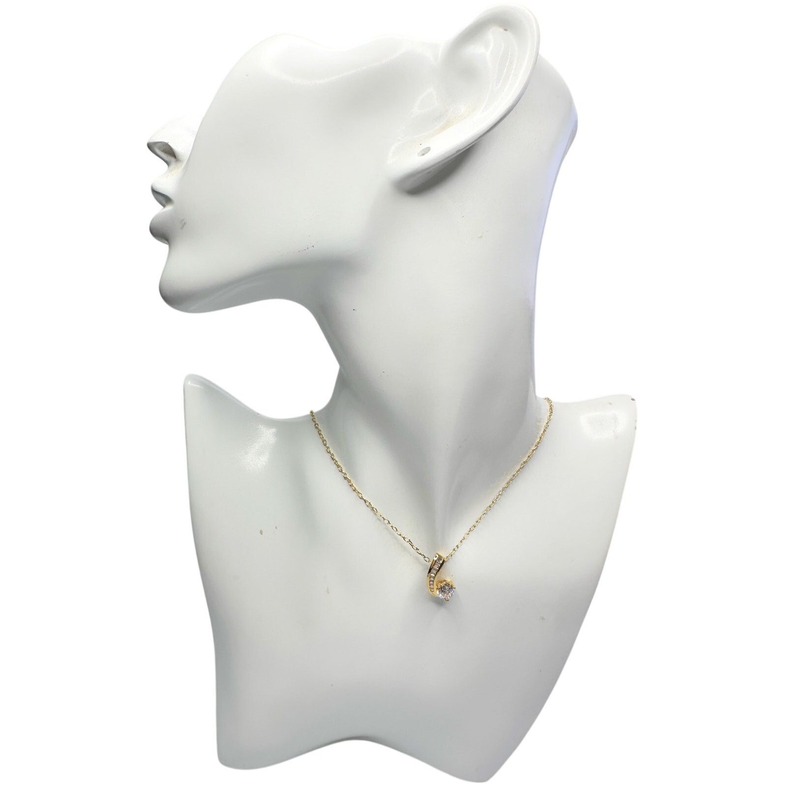 Other Pretty 18kt Gold Plated Topaz and Zirconia Swirl Necklace Size ONE SIZE - 2 Thumbnail