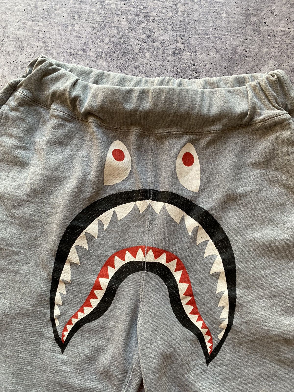 Bape Bape Shark Sweat Shorts Grey Large Size US 36 / EU 52 - 4 Thumbnail