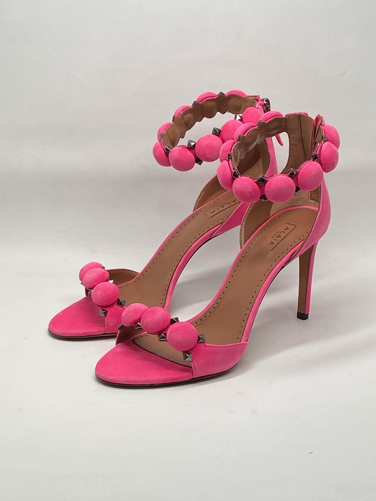 Alaia Alaia Bombe 90 Studded Suede Leather Sandals size 38.5 Size US 8.5 / IT 38.5 - 7 Thumbnail