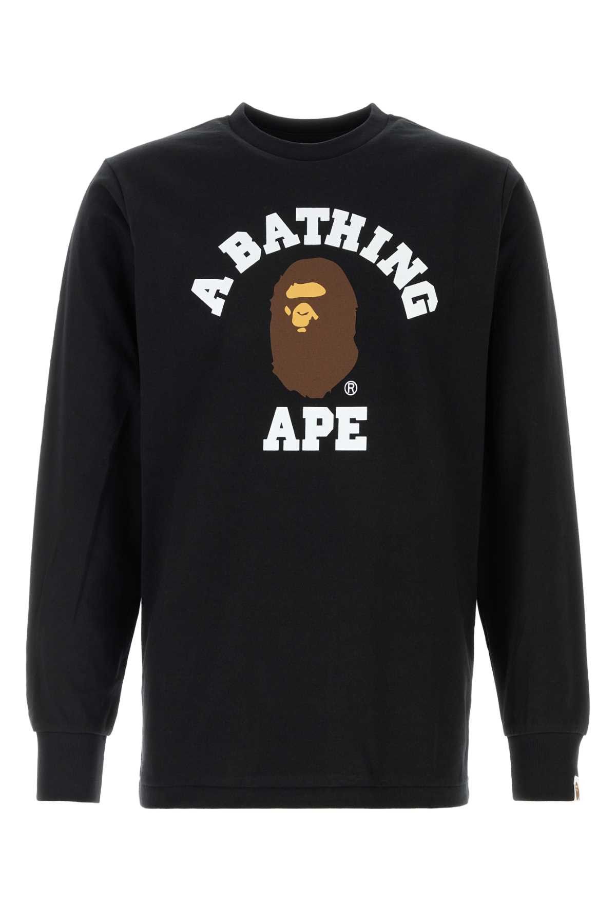 Bape Black Cotton College T-Shirt Size US M / EU 48-50 / 2 - 1 Thumbnail