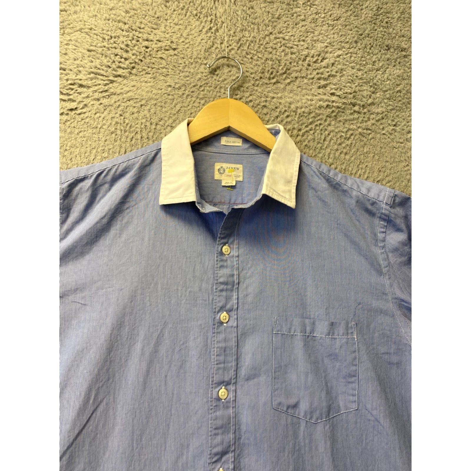 J.Crew J.CREW Classic Fit Blue Button-Up Shirt Large Long Sleeve Cotton Mens Size US L / EU 52-54 / 3 - 2 Thumbnail
