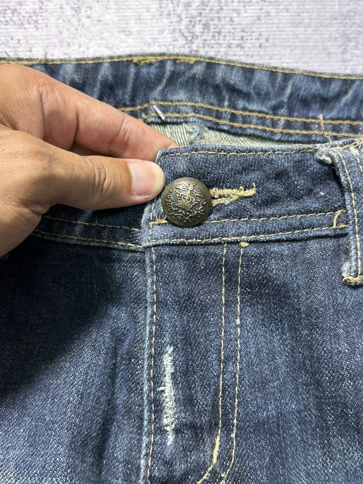 GOSTAR DE FUGA 2000s Flare Fuga Black Stone Washed Denim Jeans Size US 36 / EU 52 - 12 Thumbnail