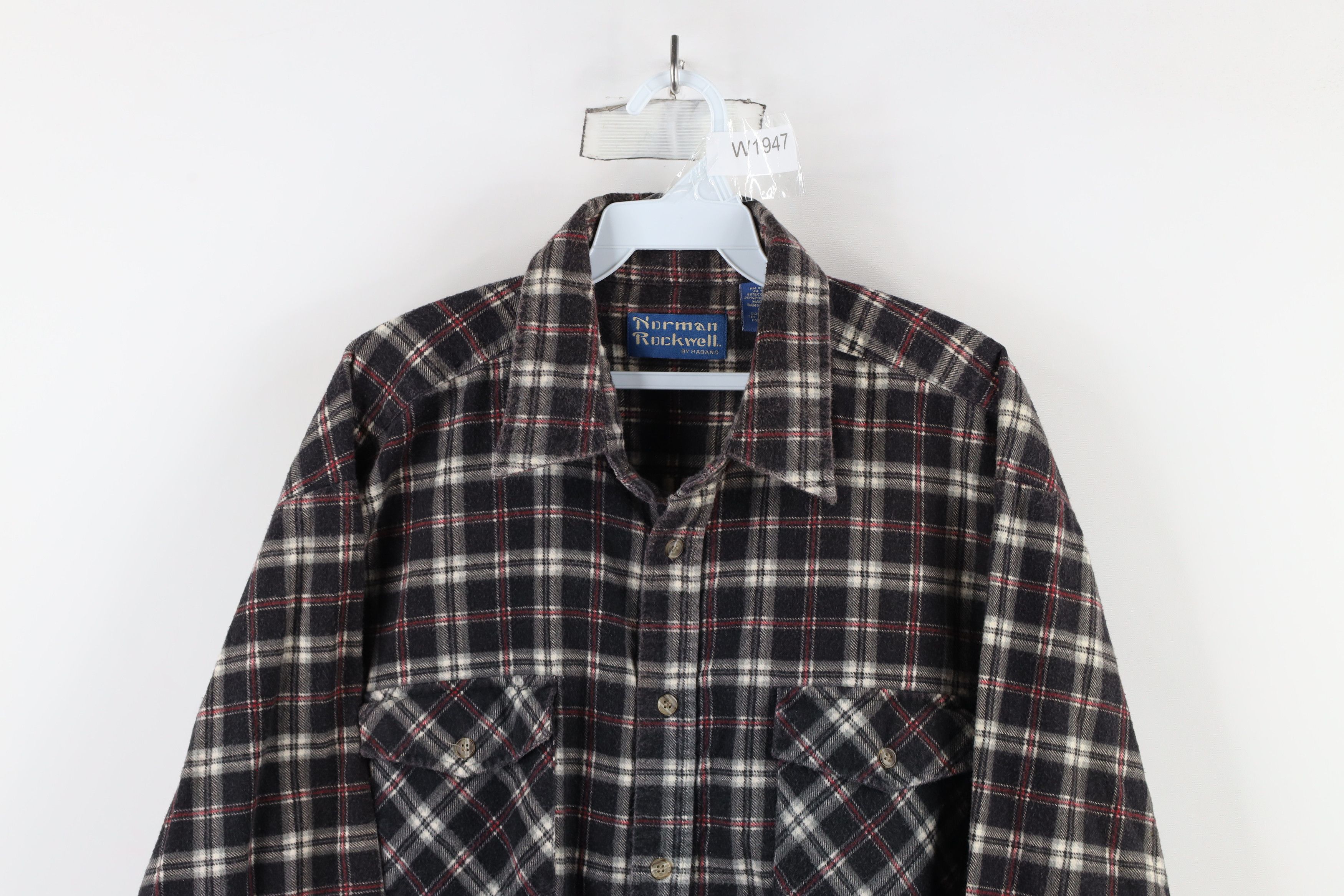 Vintage Vintage 90s Streetwear Collared Button Shirt Black Plaid Size US XL / EU 56 / 4 - 2 Thumbnail