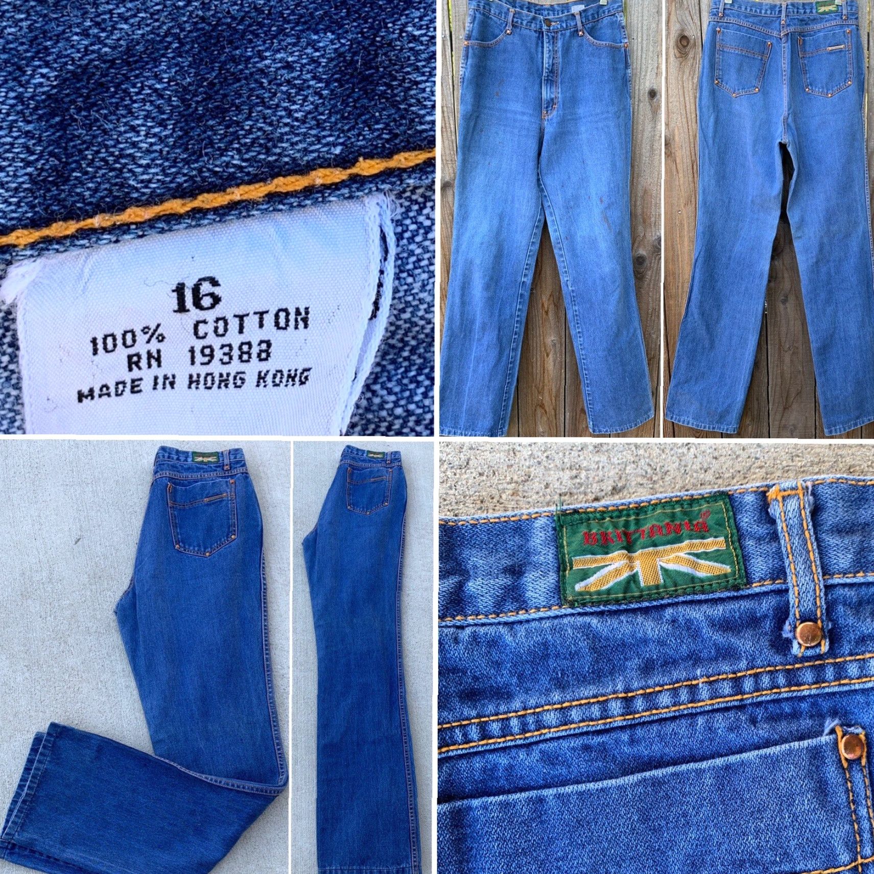 Vintage VINTAGE Brittania Jeans 30” Waist 16 Regular Denim 80s 70s High Waist Men’s Womens Girls Boys 1980s Blue Singe Pair Original Size 38" / US 16 / IT 52 - 3 Thumbnail
