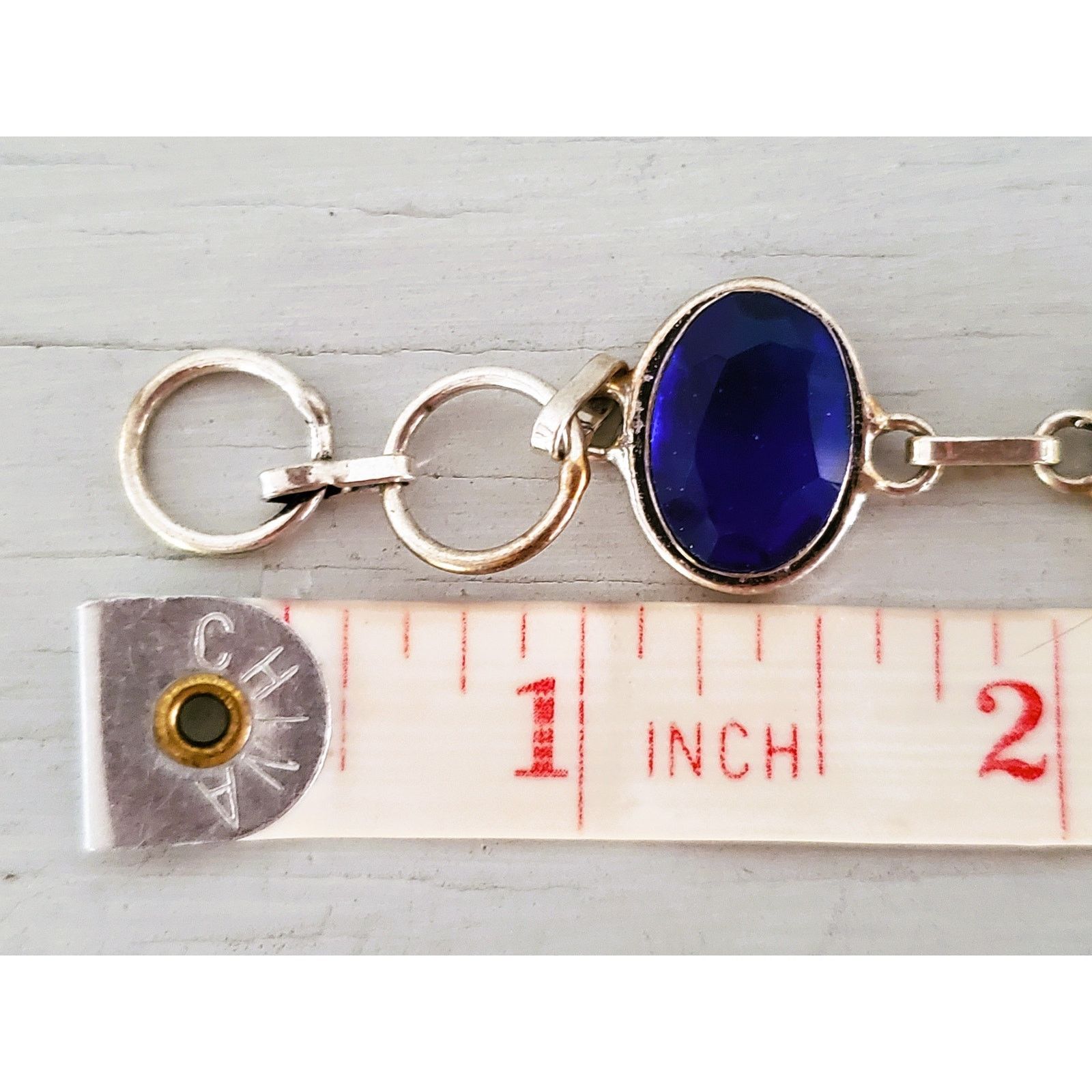 Other Sterling Silver Blue Glass Toggle Clasp Bracelet Earring Set Size ONE SIZE - 9 Thumbnail